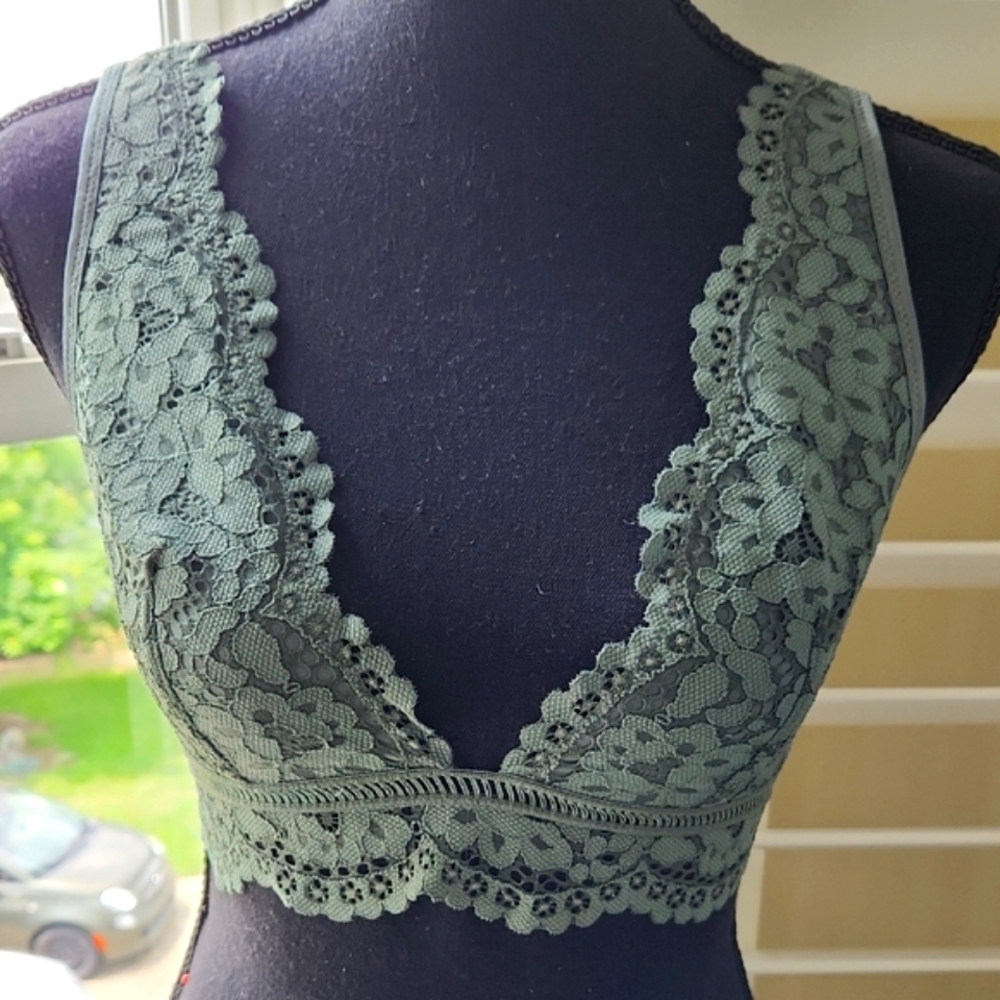 Victoria's Secret Olive Green Lace Bralette